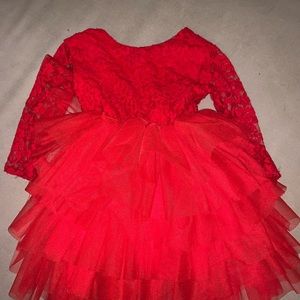 Like New Little Trendsetter Red Lace Dress 2T